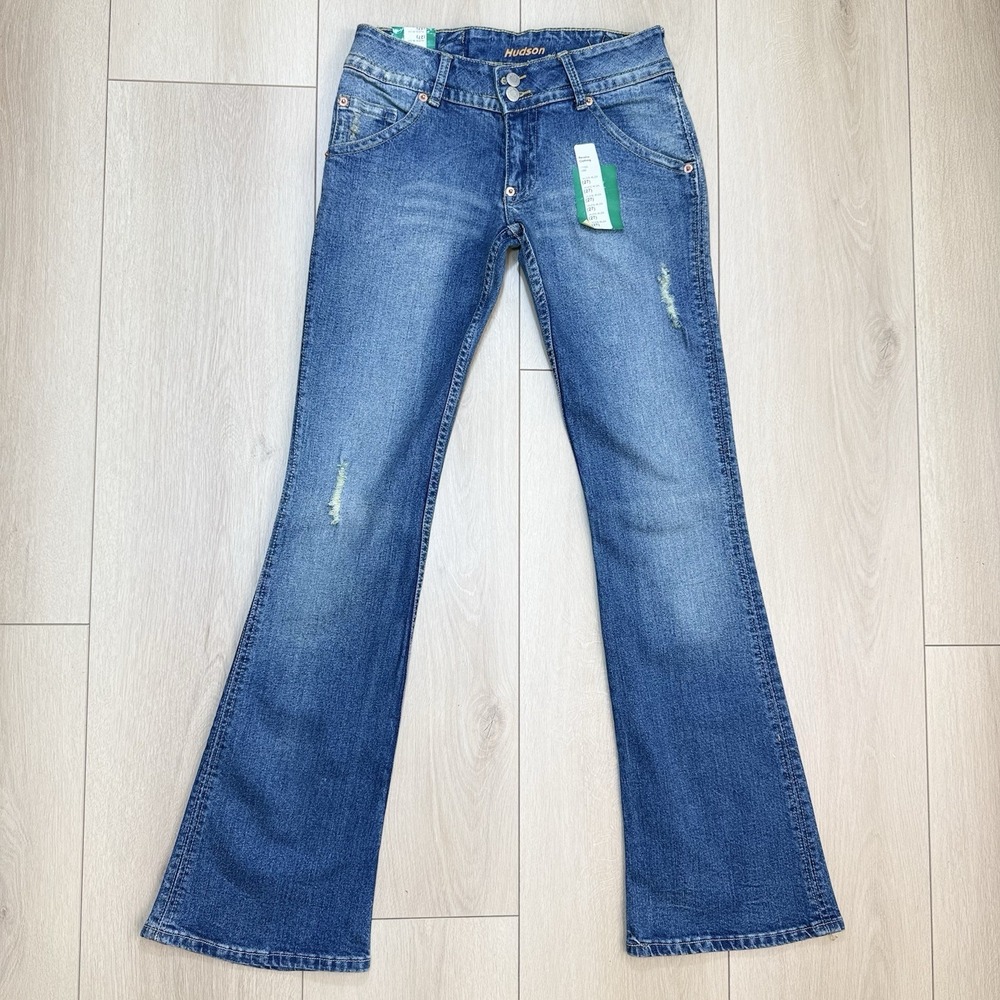 Y2K Hudson Womens 27 Signature Bootcut Jeans NWT Flap Pocket Stretch Denim USA